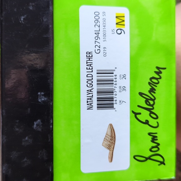 Sam Edelman Natalya Mules - Gold Leather 9 - Picture 5 of 5